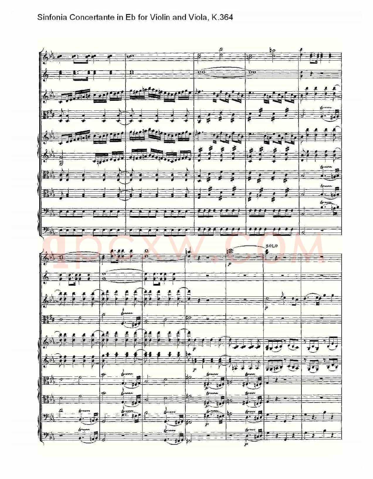 Eb调小提琴与中提琴炫技序曲, K.364(一)