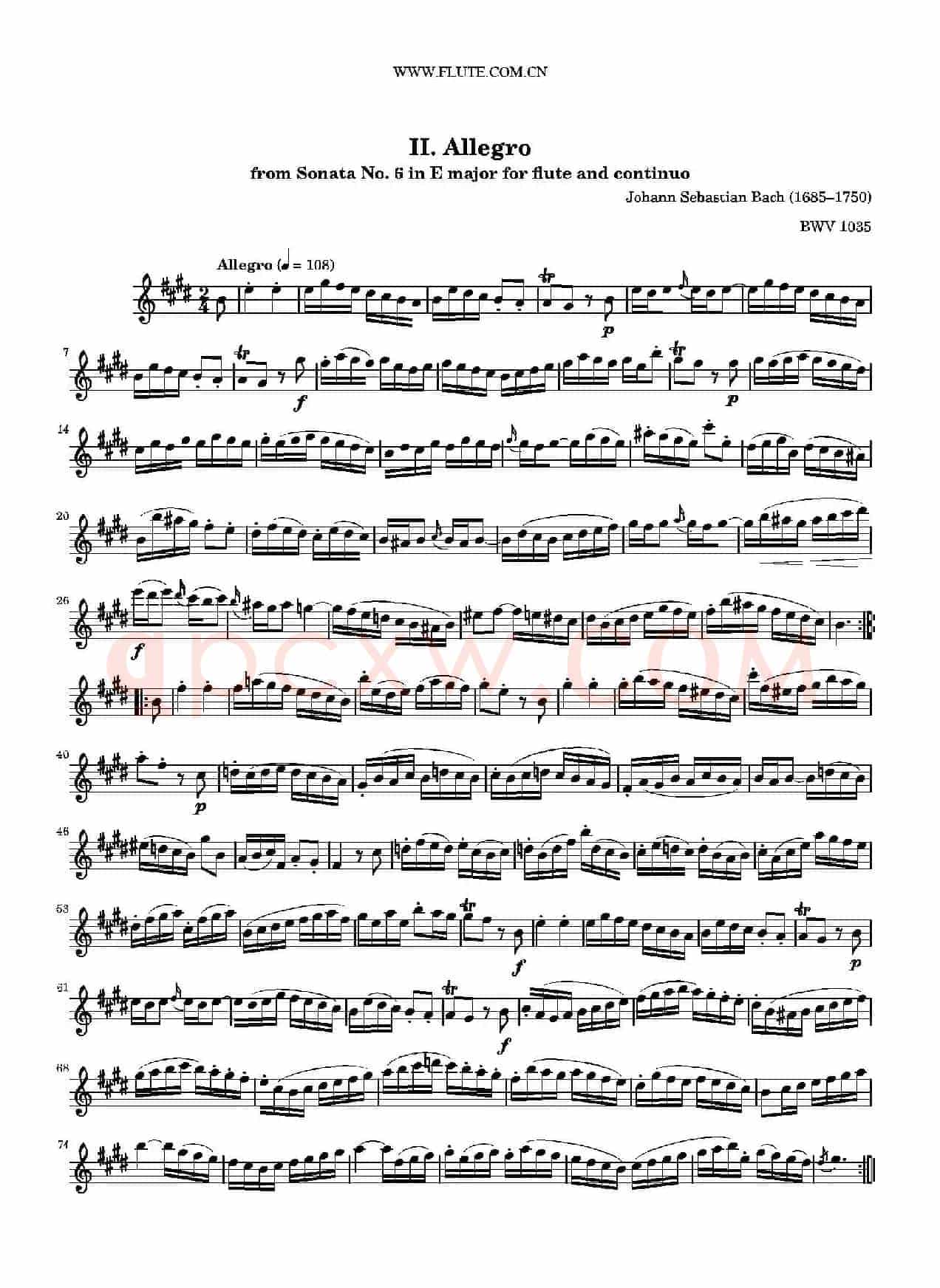 Allegro（BWV1035 ）