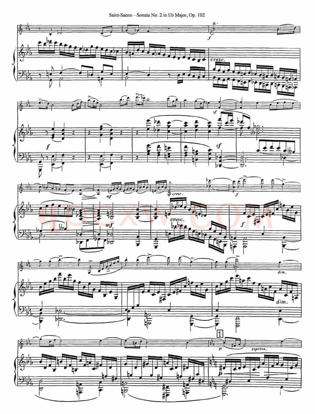 Violin Sonata No.2 in Eb Major Op.102（小提琴+钢琴伴奏）