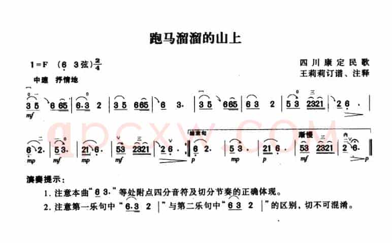 跑马溜溜的山上