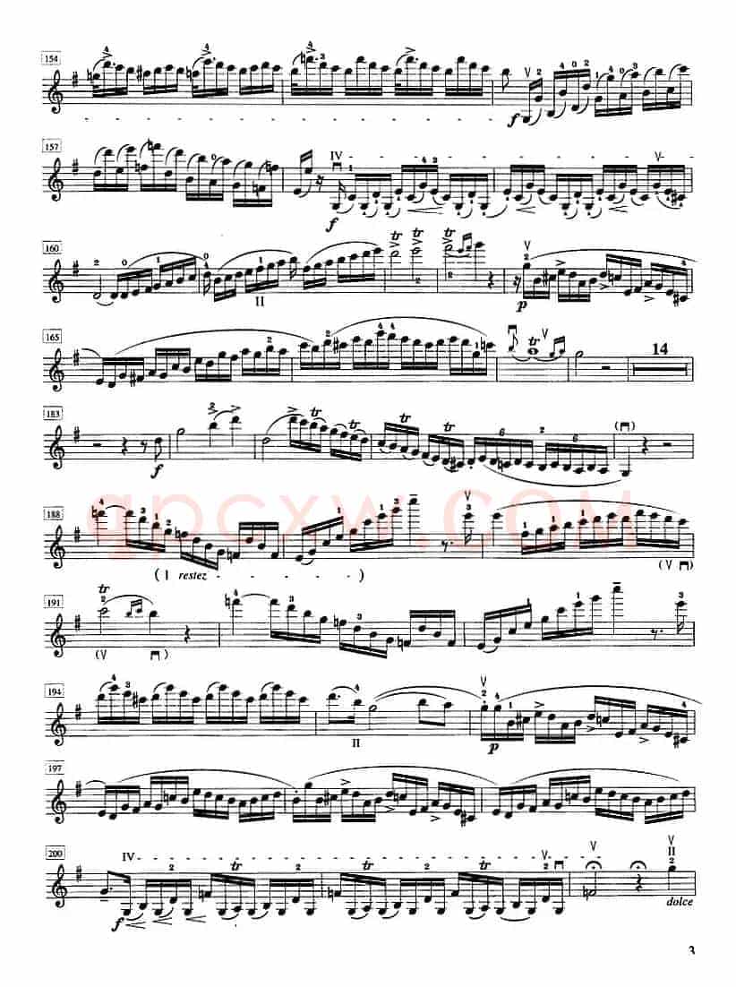 罗德第八协奏曲 E小调（Op.13，No.8） （小提琴分谱）