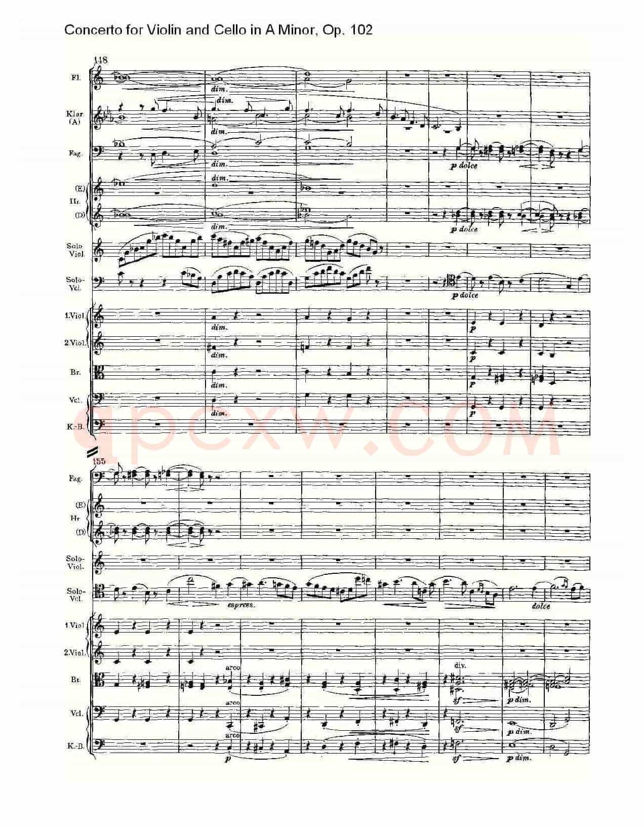 A小调小提琴与大提琴协奏曲, Op.102第一乐章