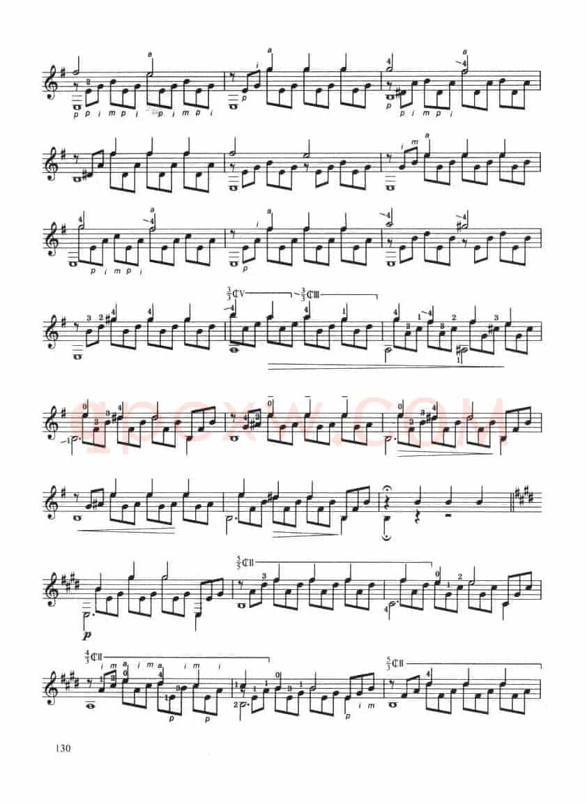 古典吉他考级八级练习曲（2首）