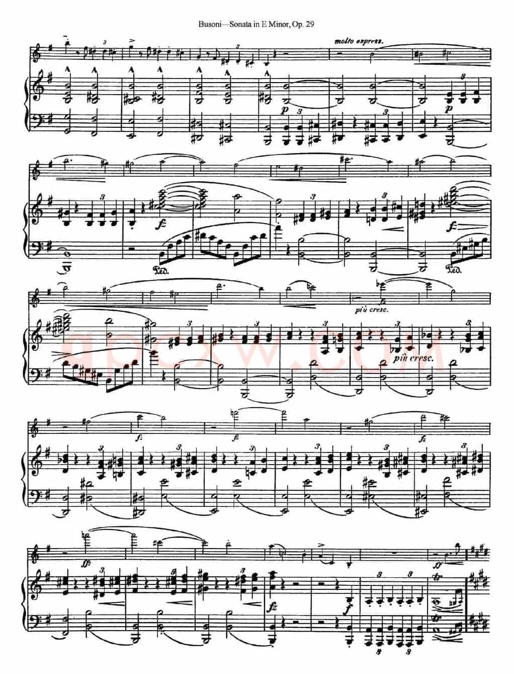 Violin Sonata No.1 in E Minor Op.29（小提琴+钢琴伴奏）