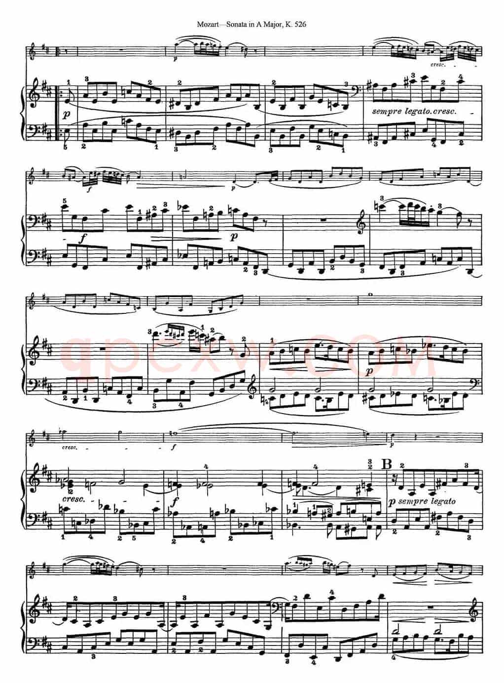 Violin Sonata in A Major K.526（小提琴+钢琴伴奏）