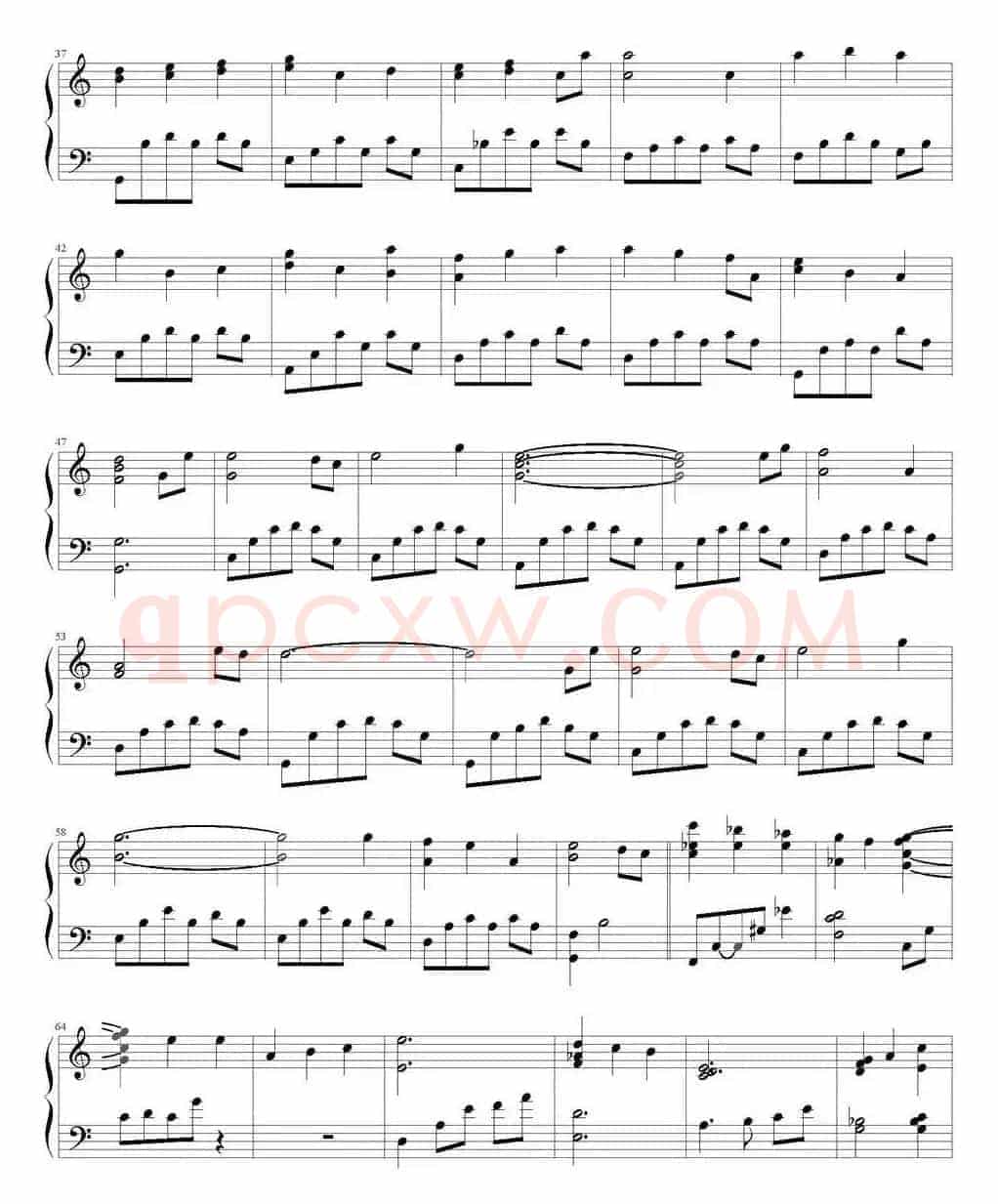 世界的约定（《哈尔的移动城堡》主题曲、弹琴吧制谱版）