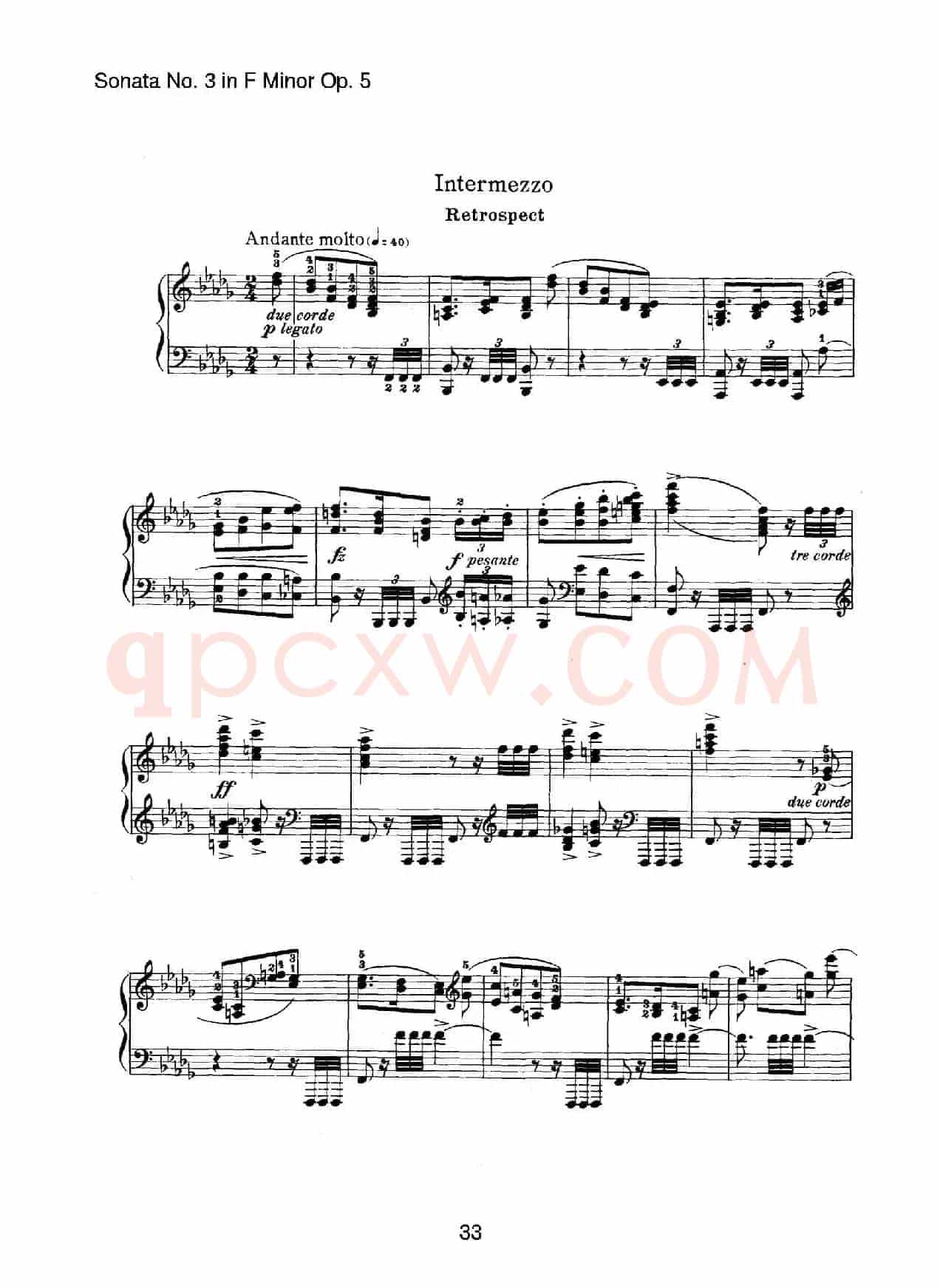Piano Sonata No.3 in f Minor Op.5(f小调第三钢琴奏鸣曲)