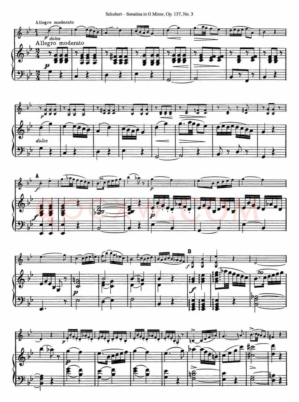 Violin Sonatina in G minor Op.137 No.3（小提琴+钢琴伴奏）