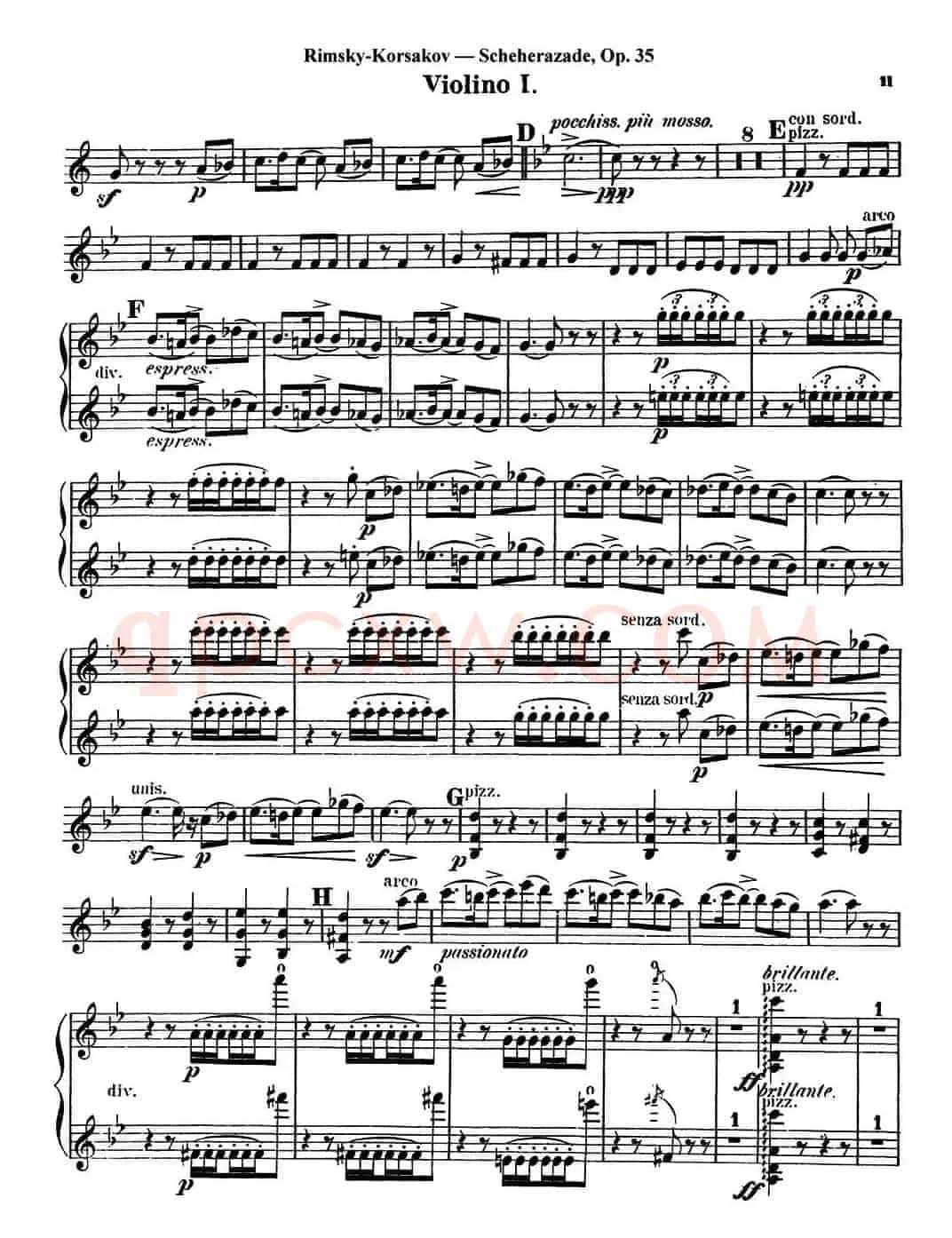 Scheherazade（Ⅲ）Op.35（第一小提琴）