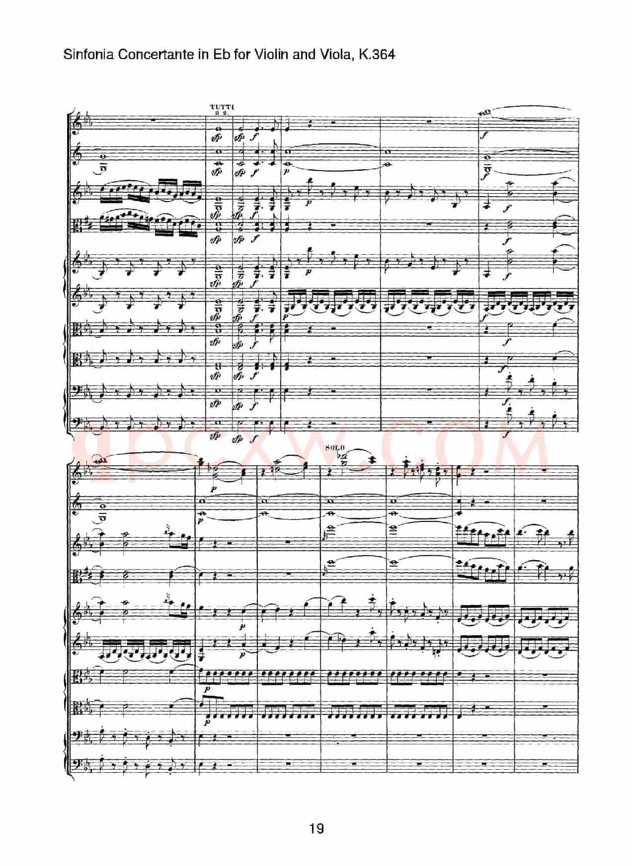 降E大调交响协奏曲（《Sinfonia Concertante in Eb》for Violin and Viola K.364）