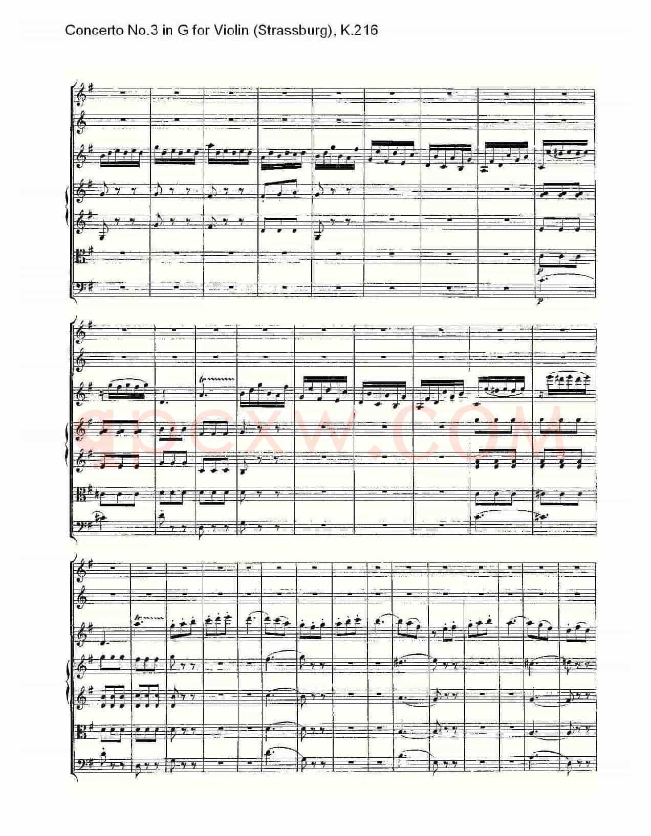 Concerto No.3 in G for Violin K.216(G调小提琴第三协奏曲, K)