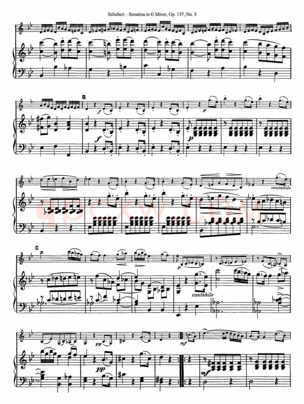 Violin Sonatina in G minor Op.137 No.3（小提琴+钢琴伴奏）