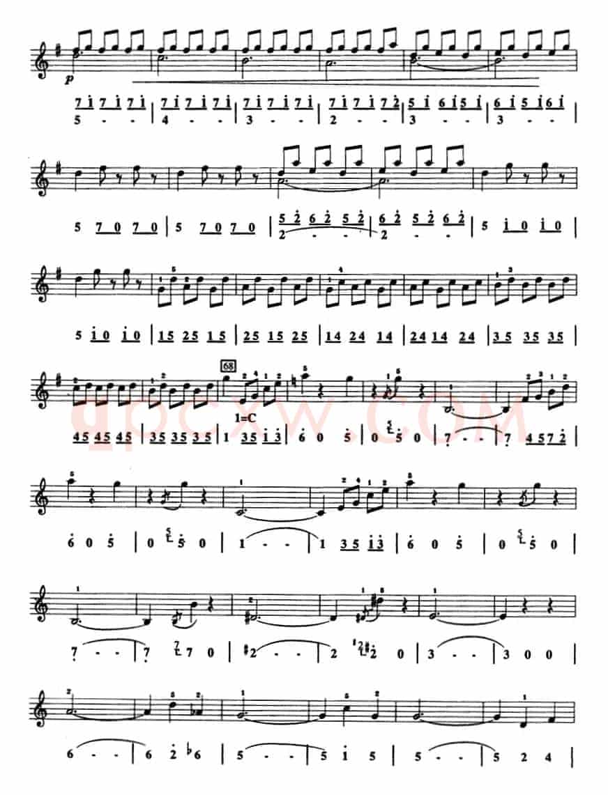 溜冰圆舞曲（口风琴、线简谱混排版）