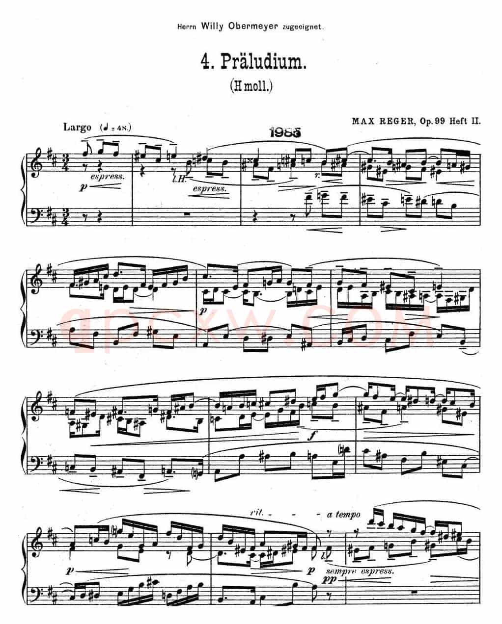 6 Preludes and Fugues Op.99(6首前奏曲与赋格·4)