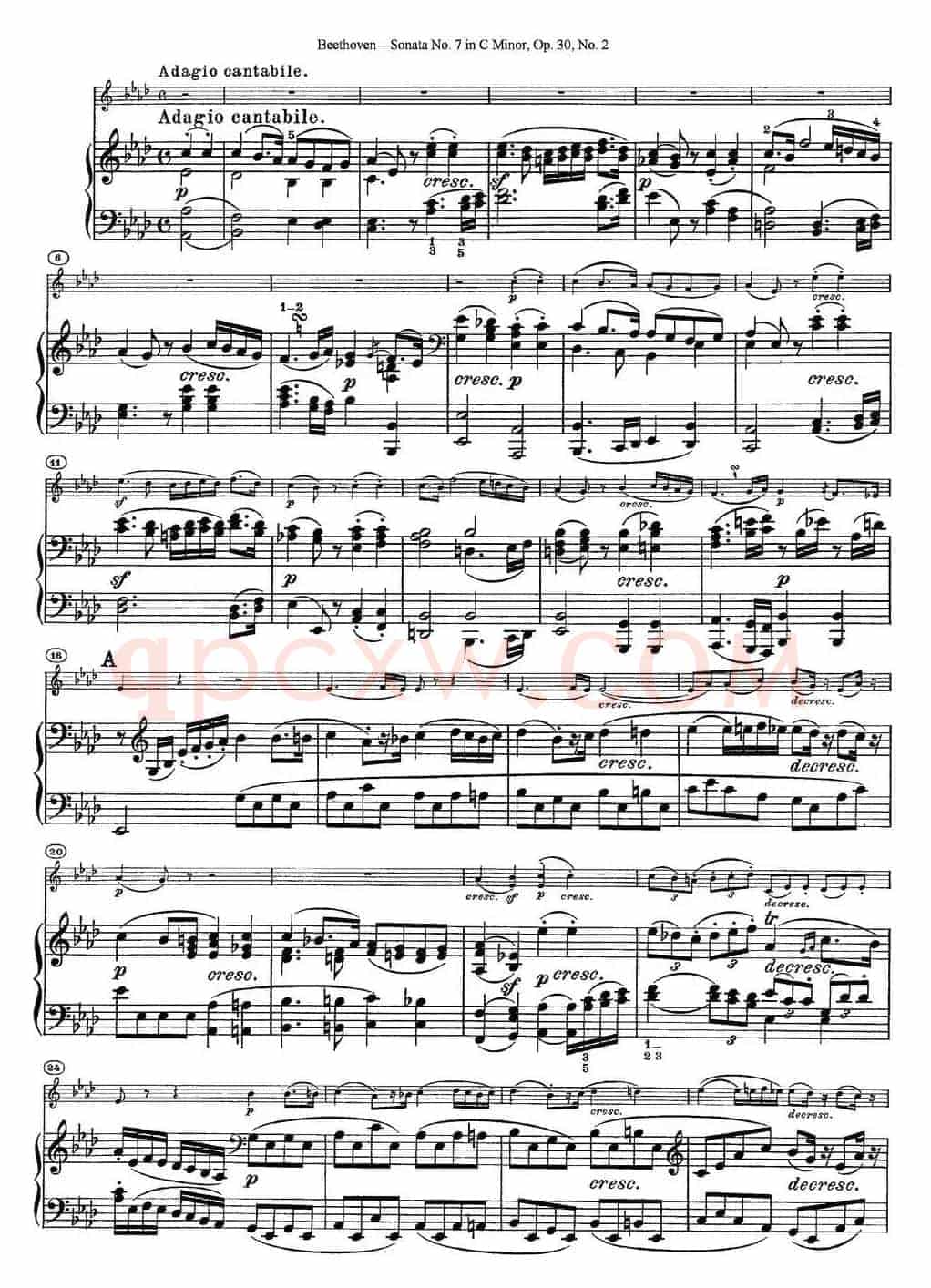 Violin Sonata No.7 in C Minor Op.30 No.2（小提琴+钢琴伴奏）