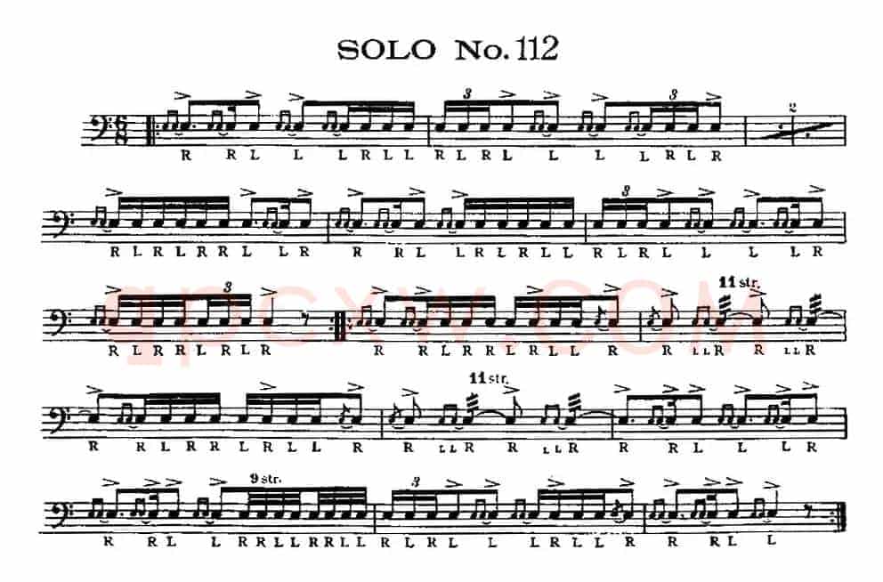 美国军鼓 SOLO No.111-115（爵士鼓谱）