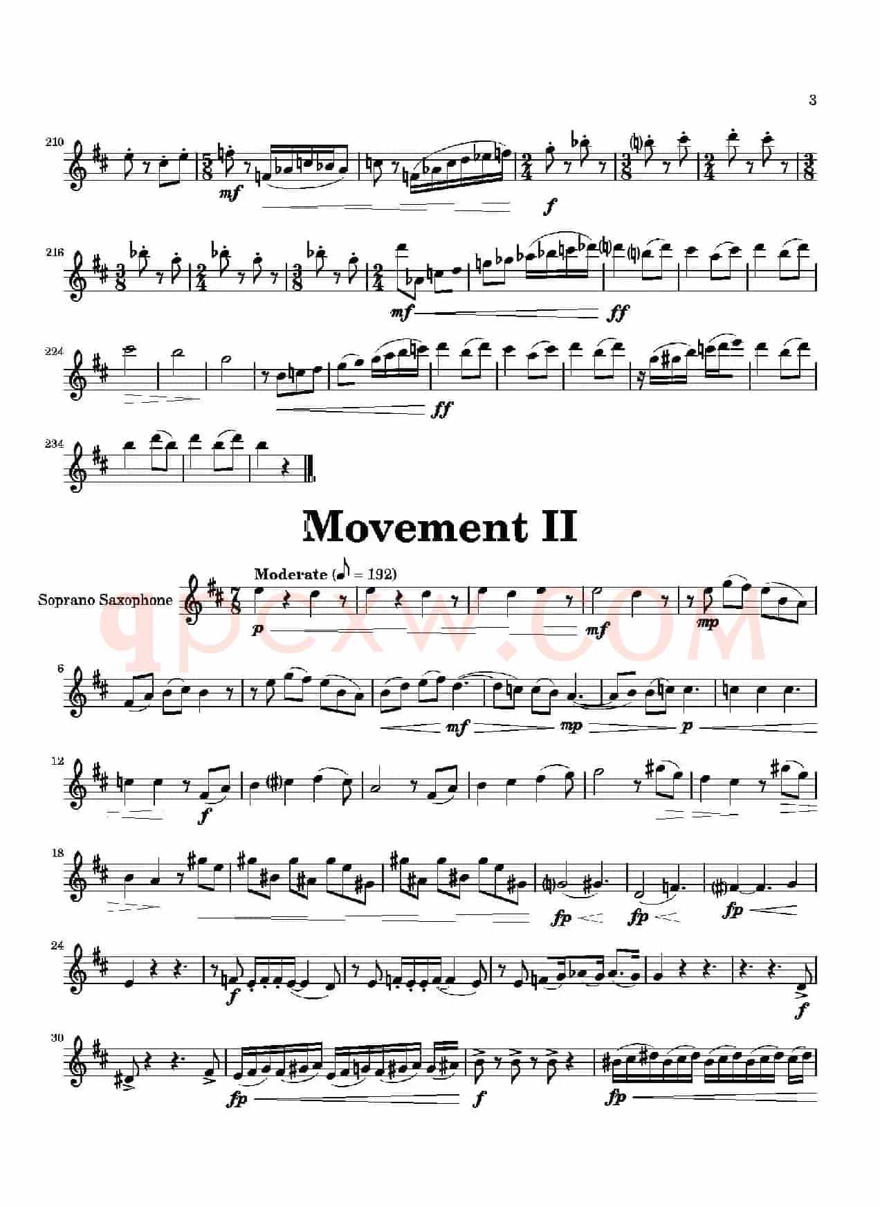 Movement（四重奏高音萨克斯分谱）