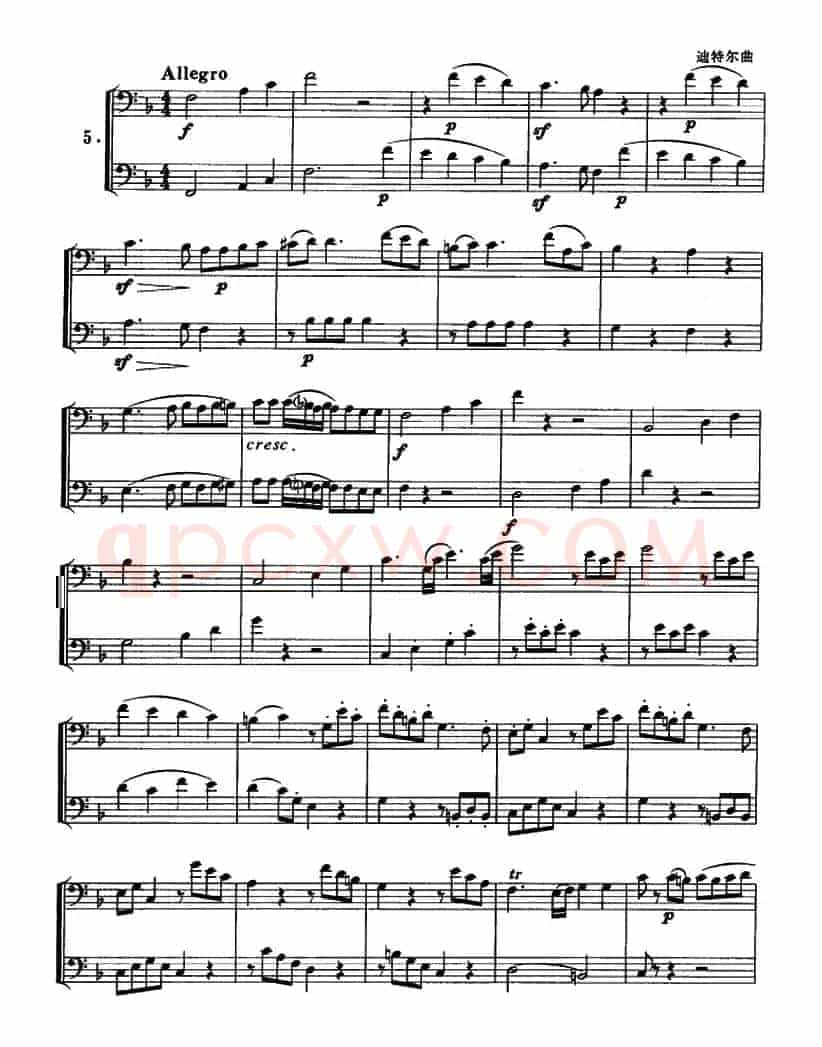 长号二重奏练习曲（4——14）