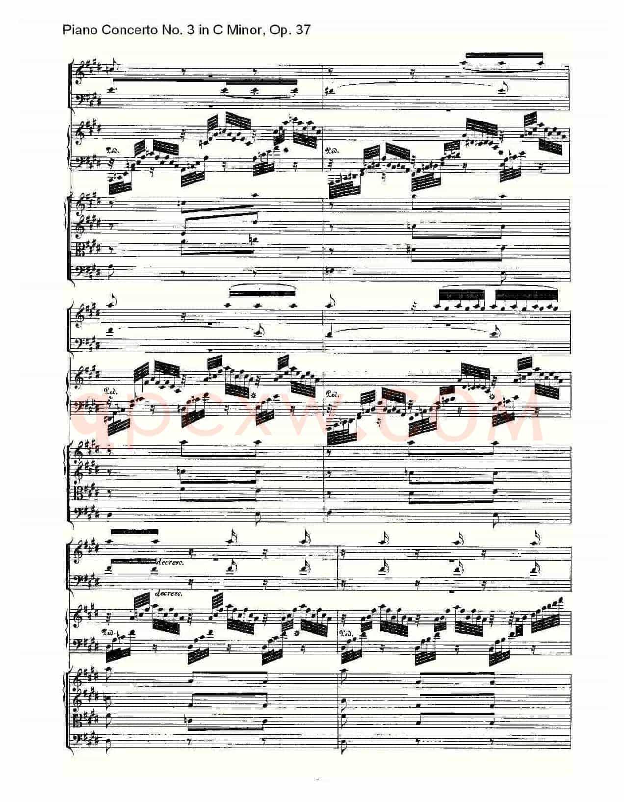 C小调钢琴第三协奏曲 Op.37 第二乐章
