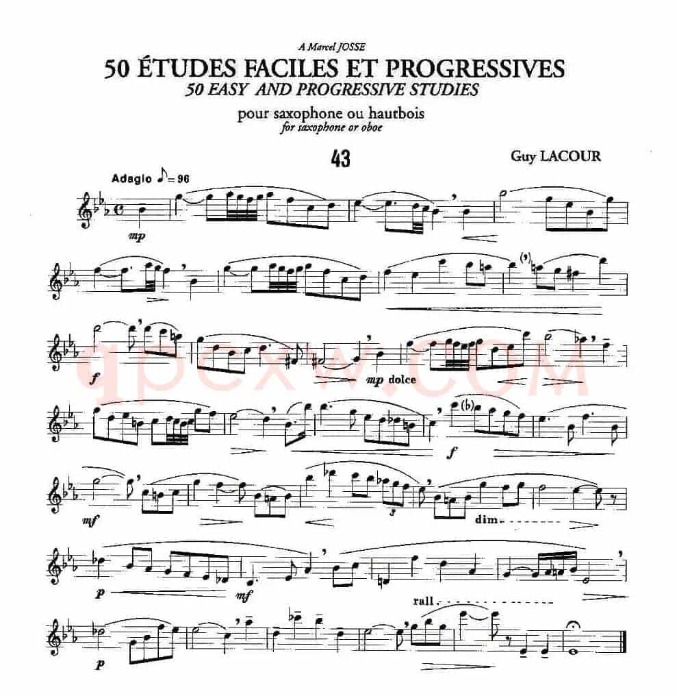 Guy Lacour 50 首萨克斯练习曲之43