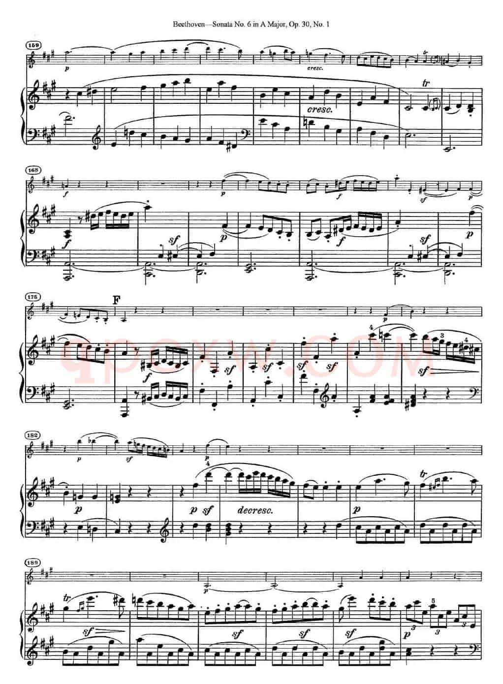 Violin Sonata No.6 in A Major Op.30 No.1（小提琴+钢琴伴奏）