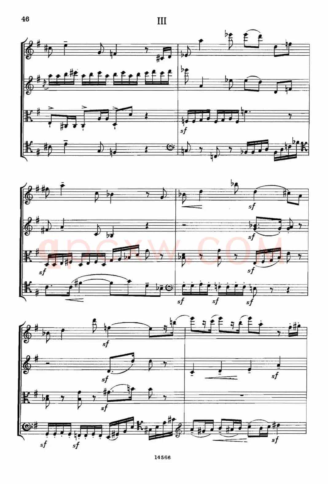 QUARTET Op.83(第三部分)(弦乐四重奏)