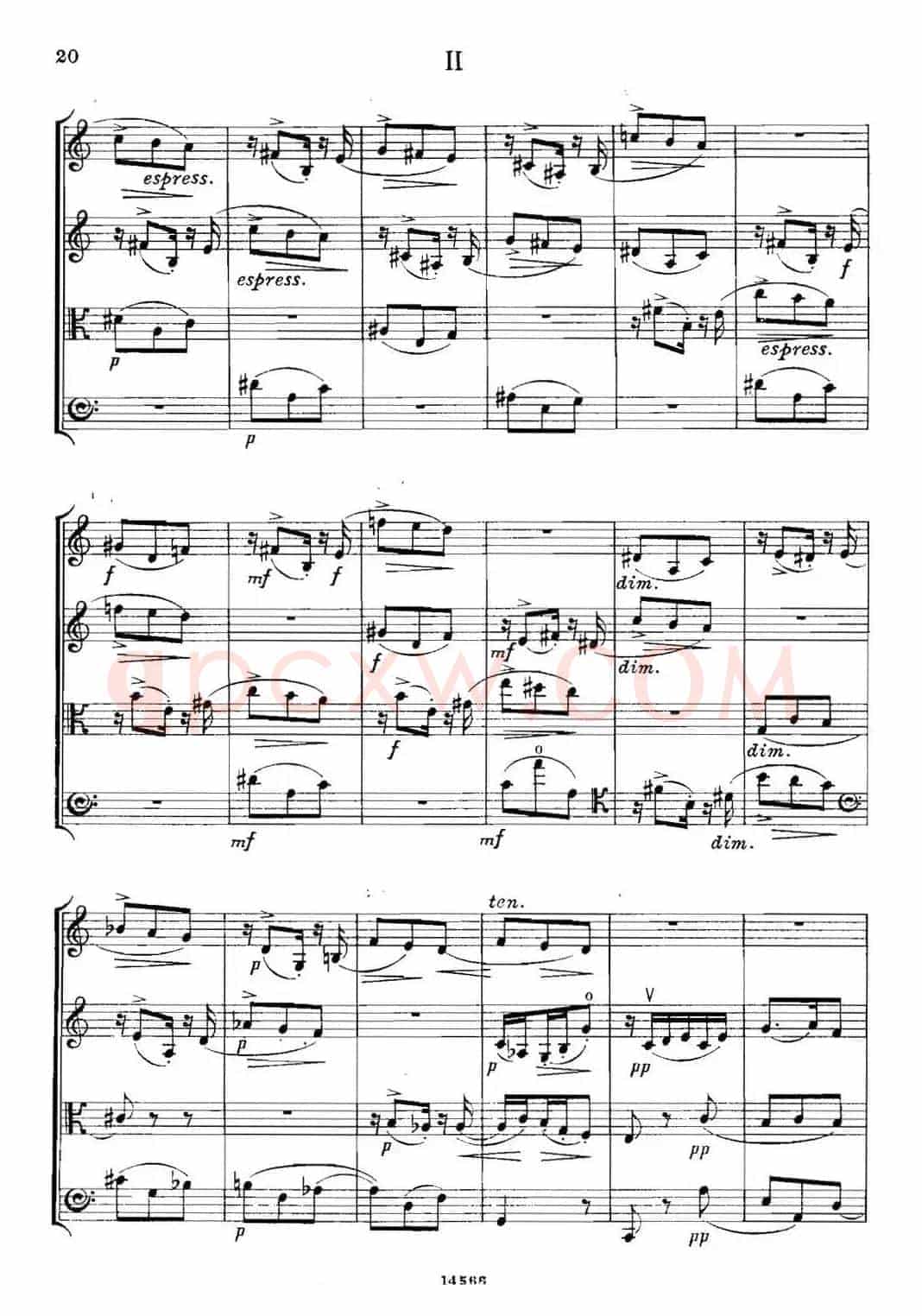 QUARTET Op.83(第二部分)(弦乐四重奏)