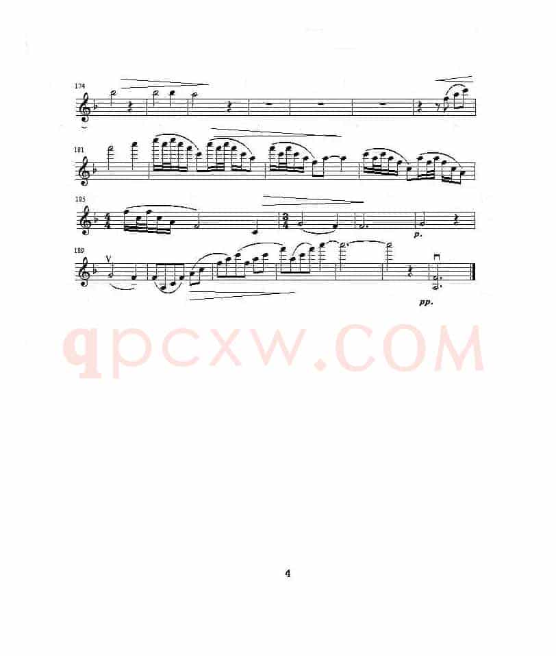 b小调第一小提琴协奏曲第二乐章（独奏小提琴分谱）