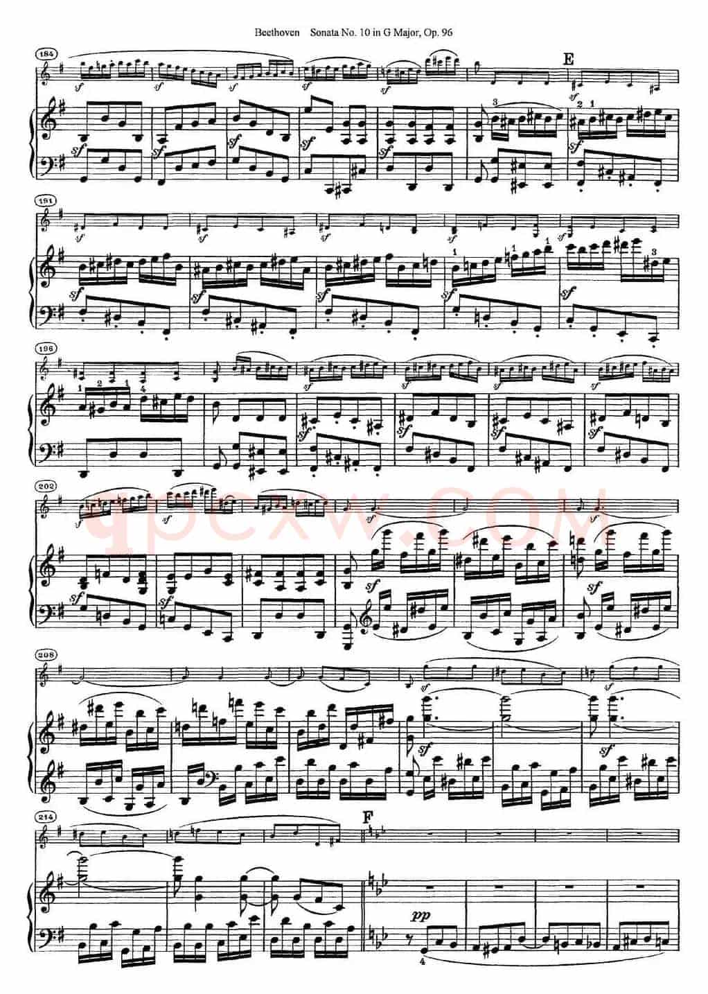 Violin Sonata No.10 in G Major Op.96（小提琴+钢琴伴奏）