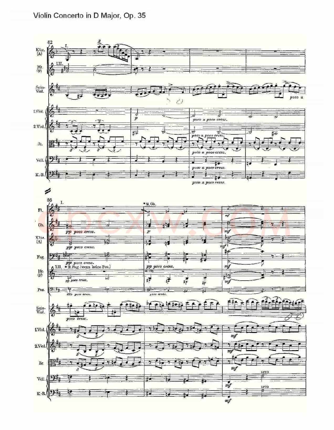 D大调小提琴协奏曲, Op.35第一乐章（一）
