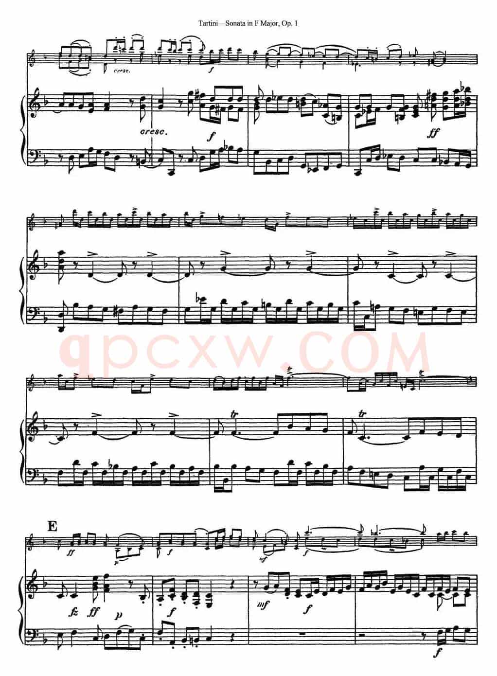 Violin Sonata in F Major Op.1（小提琴+钢琴伴奏）