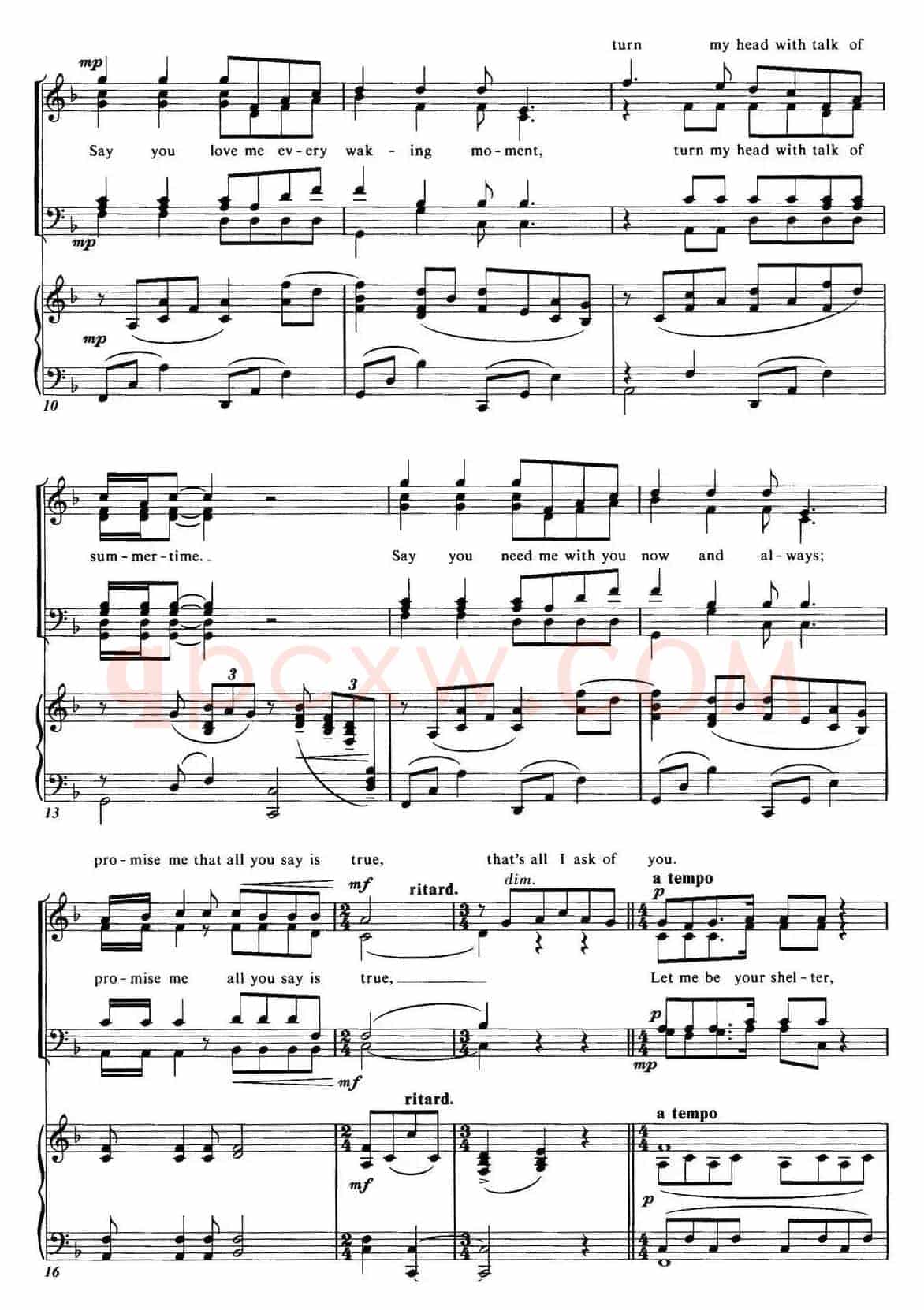 Choral Suite from The Phantom of the Opera（5 ALL I ASK OF YOU、四重奏）