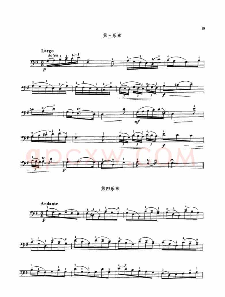 马尔切洛e小调奏鸣曲 （大提琴）