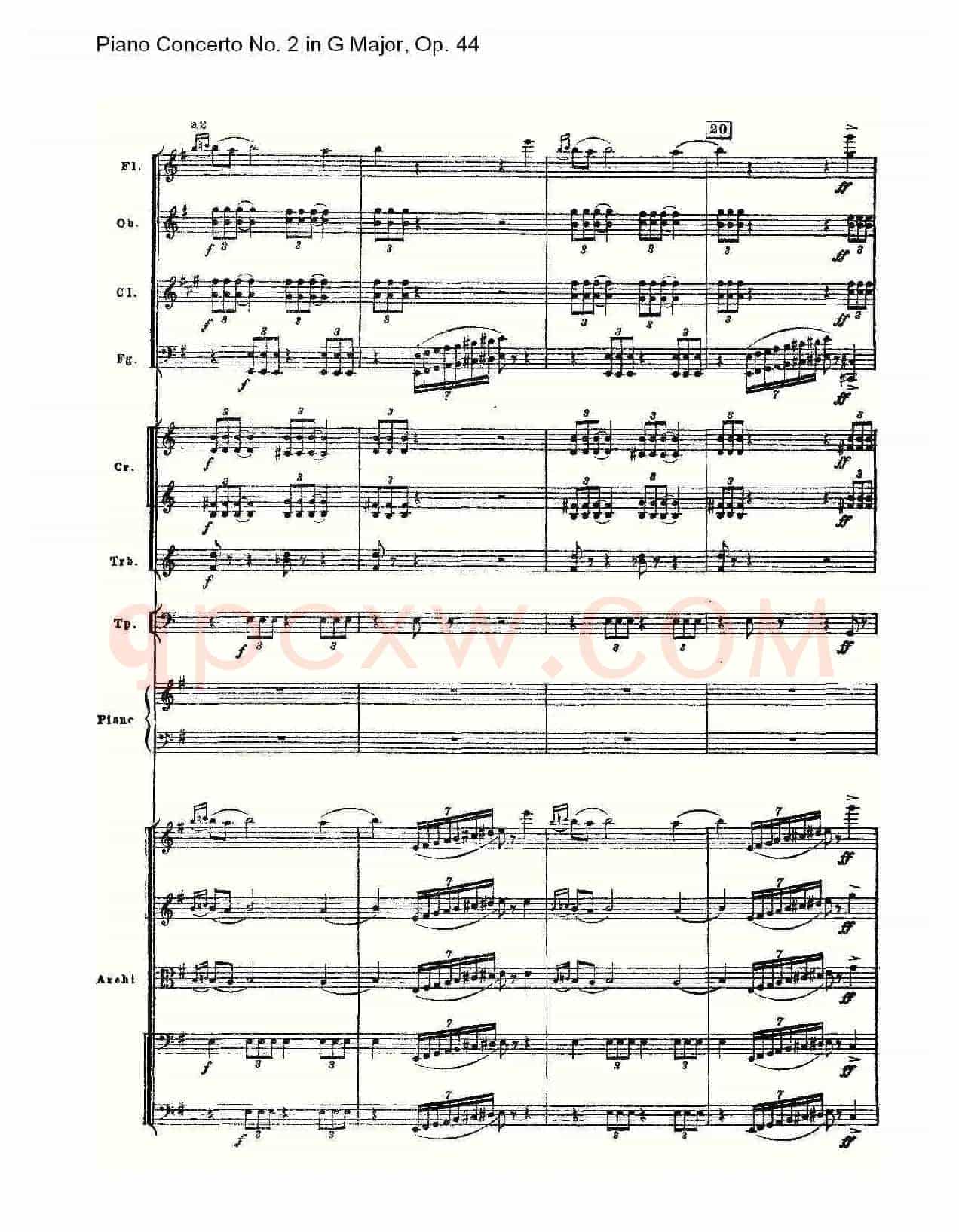 G大调第二钢琴协奏曲, Op.44第一乐章（一）
