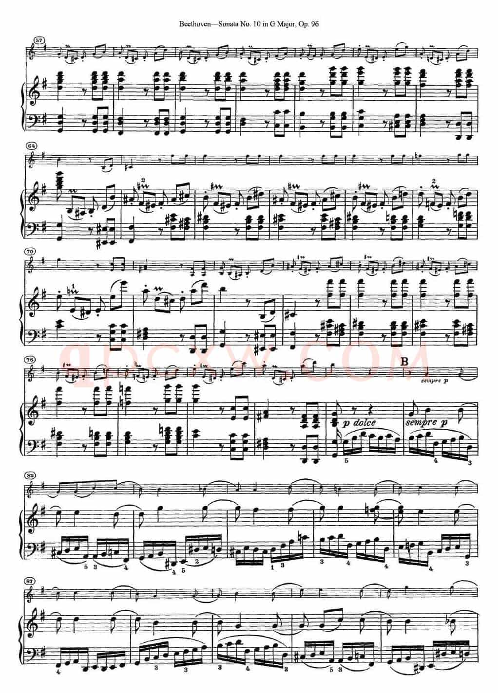 Violin Sonata No.10 in G Major Op.96（小提琴+钢琴伴奏）