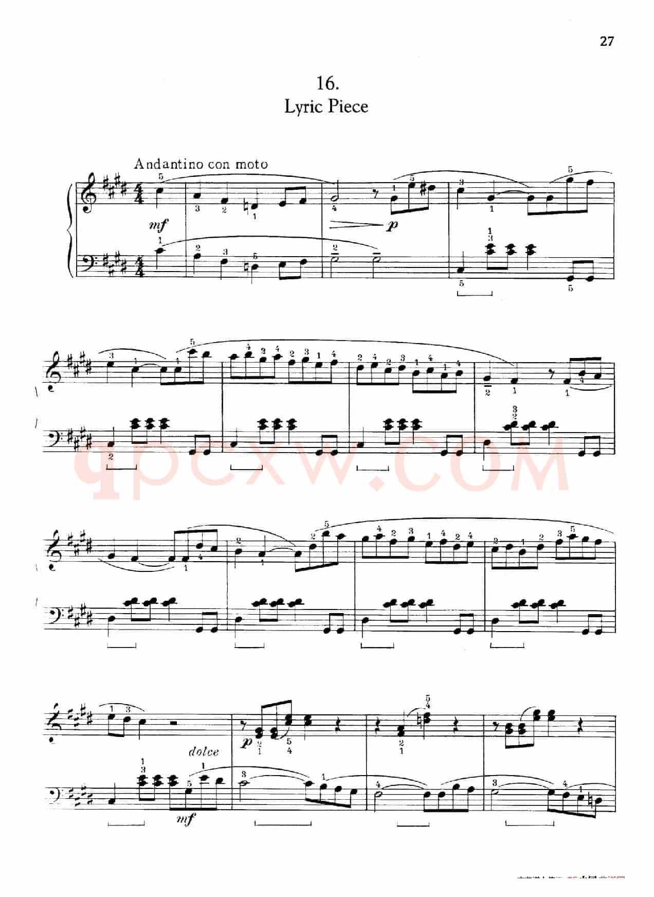 Thirty Pieces For Children Op.27(30首儿童钢琴曲 16—20)