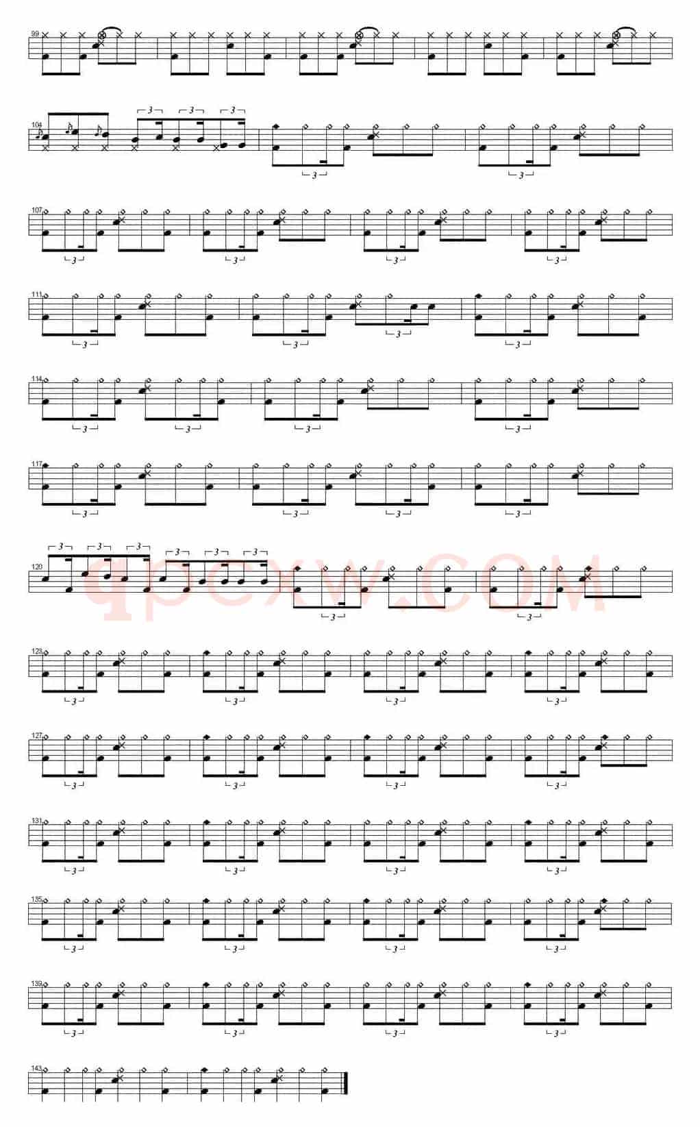 爵士鼓谱：Aerosmith - Crazy