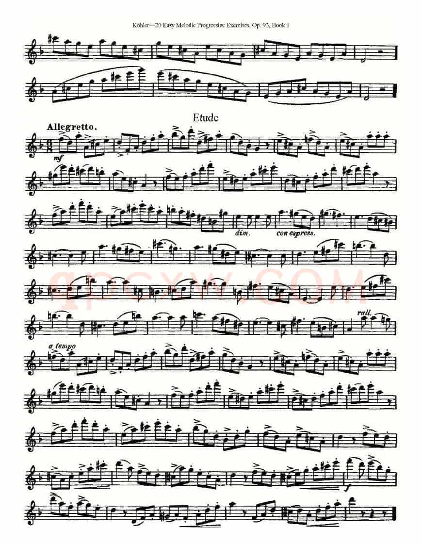 柯勒练习曲作品93号（一）