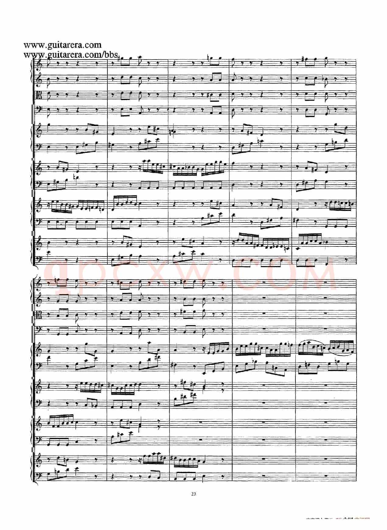 为四架古钢琴而作的a小调协奏曲 BWV 1065(总谱)