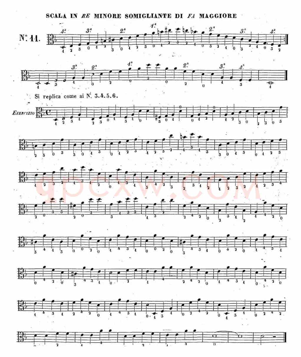 卡瓦利尼《中提琴演奏教程》练习曲