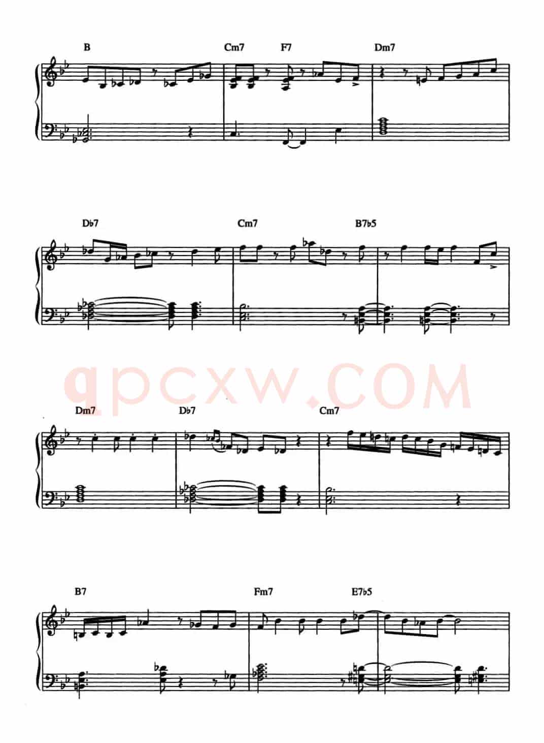 One Note Samba（samba de uma nota so）（爵士钢琴酒吧独奏钢琴谱）