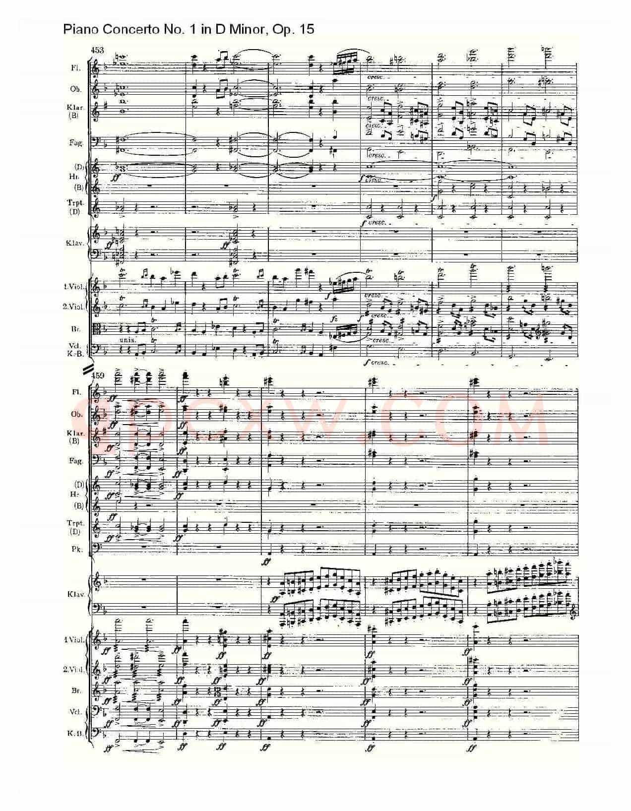 D小调钢琴第一协奏曲, Op.15第一乐章(二)
