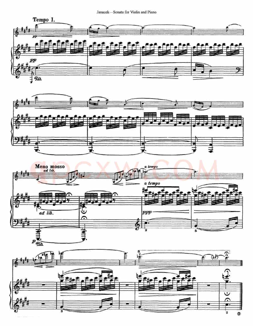 Janacek Sonata for Violin（小提琴+钢琴伴奏）