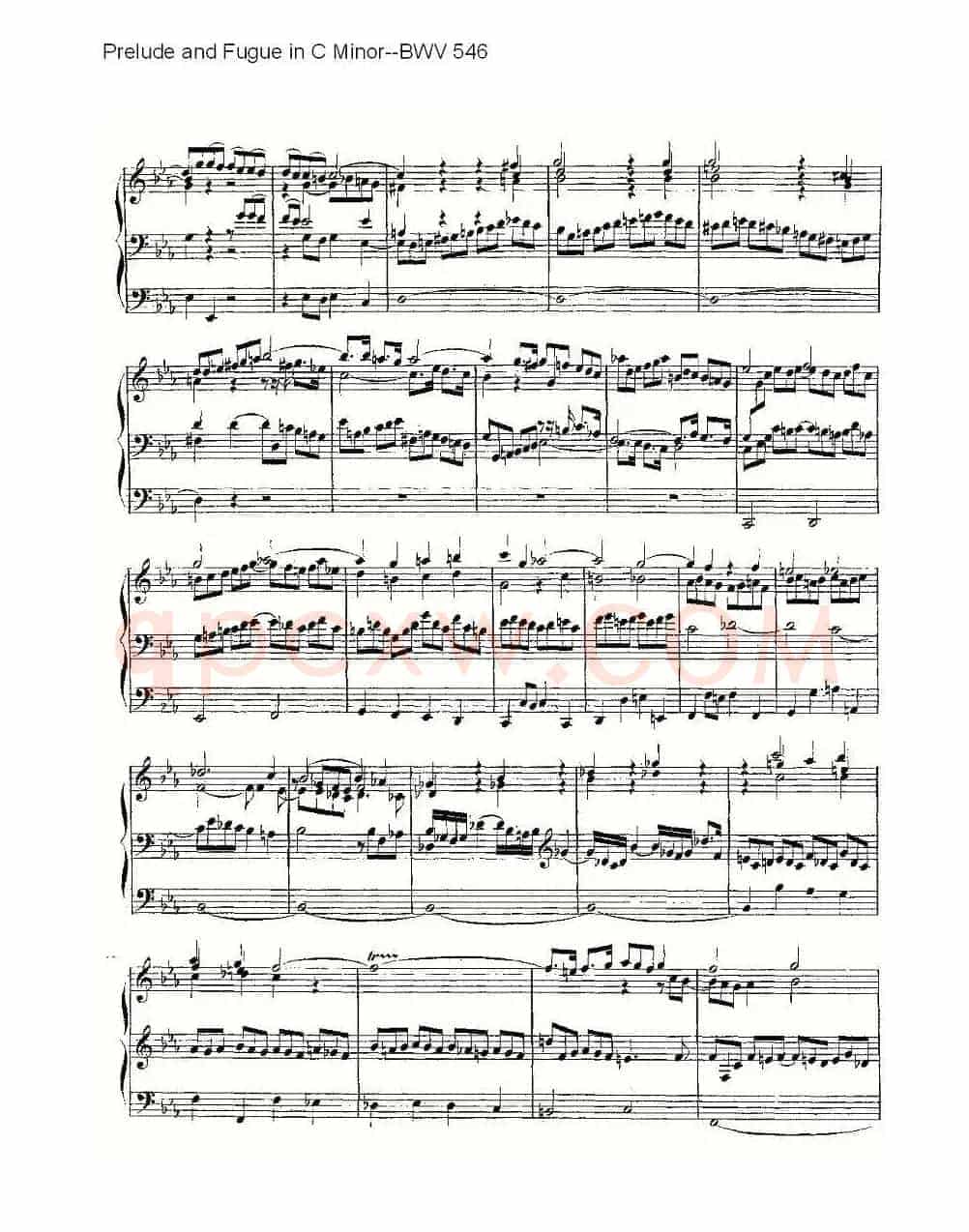 Prelude and Fugue in C Minor--BWV 546 (管风琴谱)