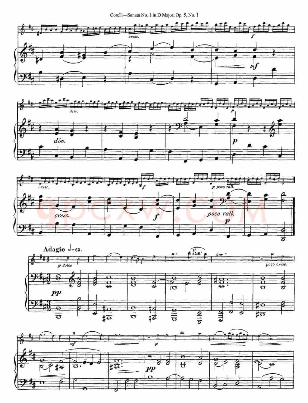 Sonata No.1 in D MajorOp.5 No.1（小提琴+钢琴伴奏）