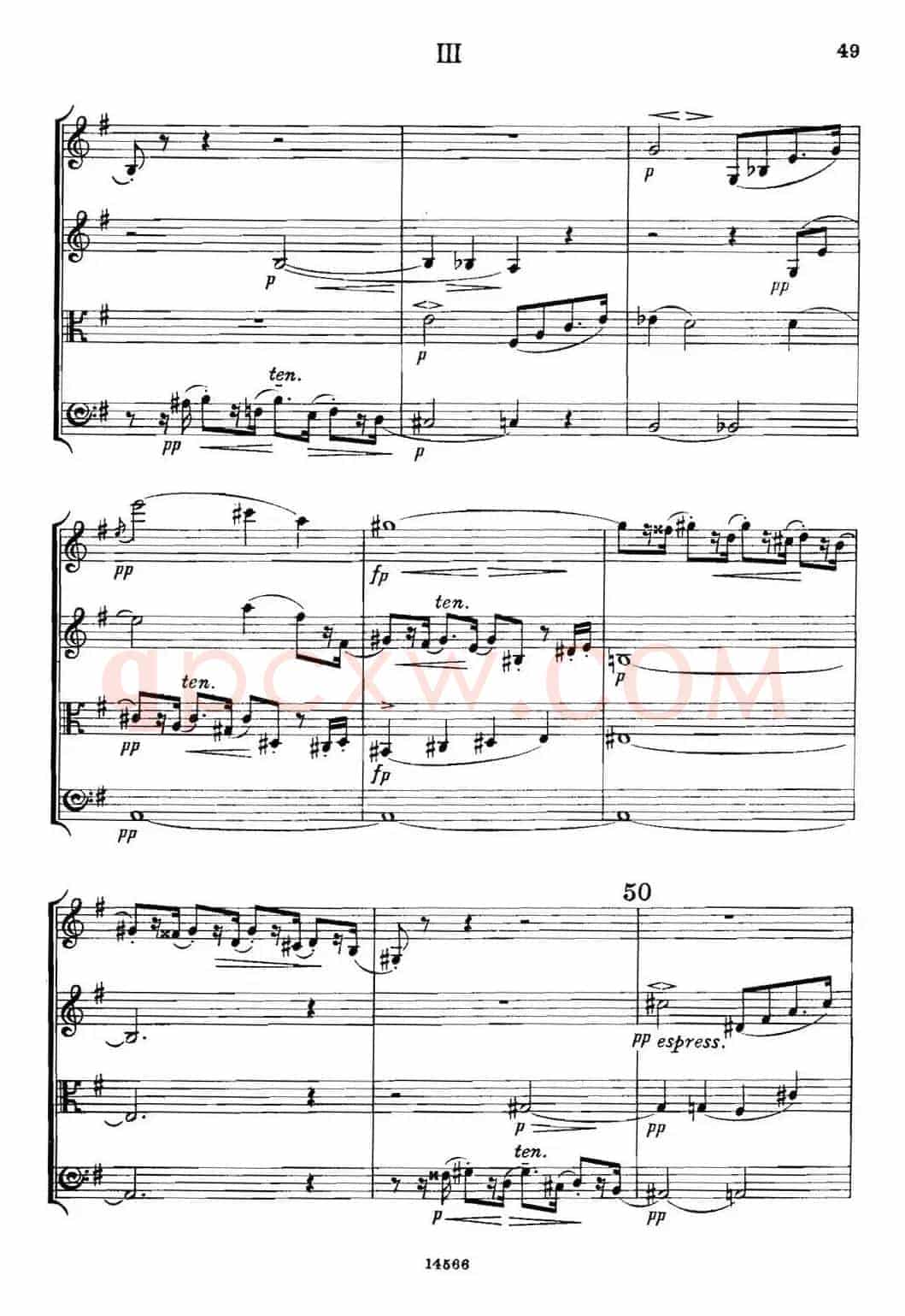 QUARTET Op.83(第三部分)(弦乐四重奏)