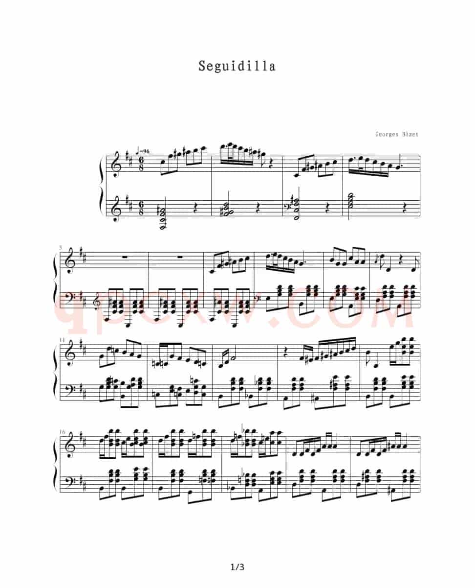 Seguidilla（赛圭迪亚舞曲）（选自《卡门组曲精选》）
