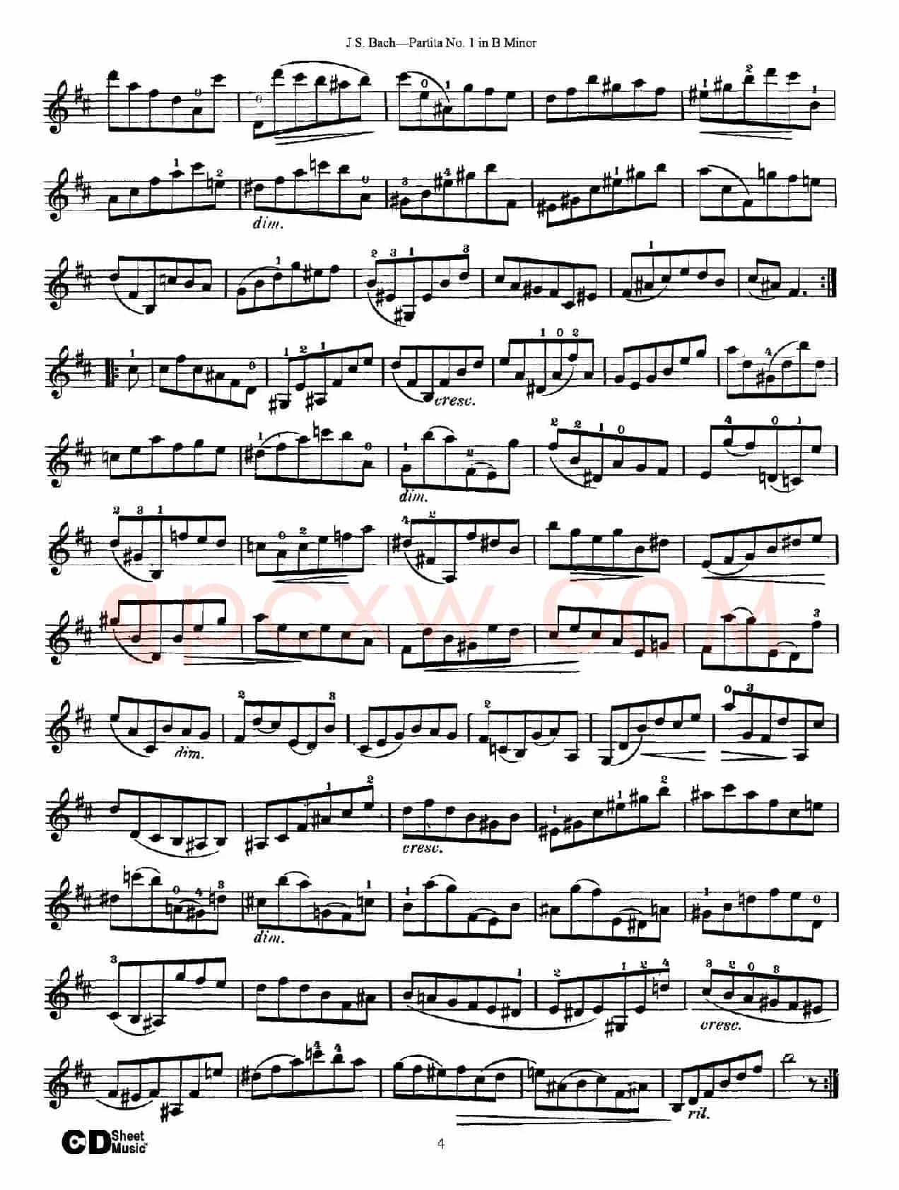 6 Violin Sonatas and Partitas 2.Partita No.1 B Minor