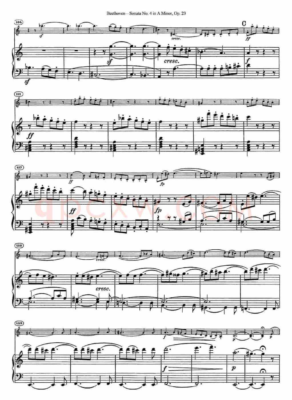 Violin Sonata No.4 in A Minor Op.23（小提琴+钢琴伴奏）