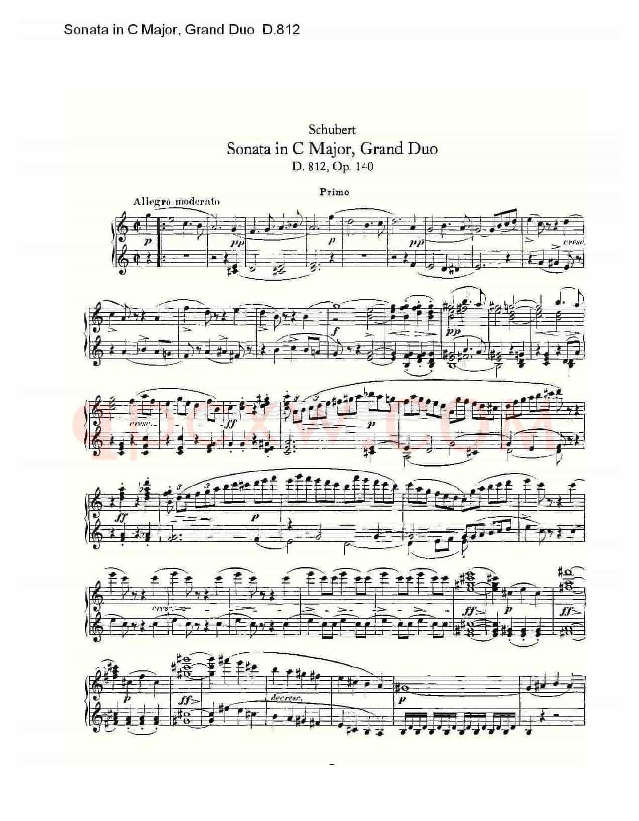 Sonata in C Major, Grand Duo D.812(C大调奏鸣曲,盛大的二重奏 )
